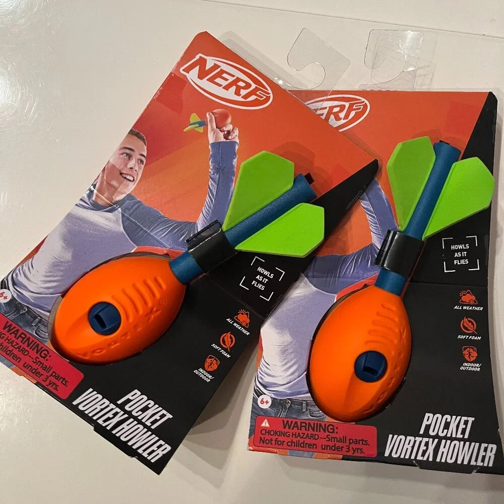 Nerf‎ Vortex Mini Aero Howler Foam Football  (SET OF TWO) Kids Outdoor Toy (k/x)